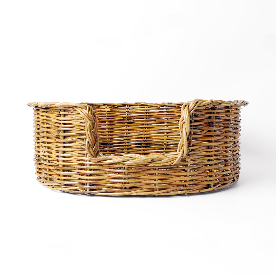 Natural Oval Rattan Dog Baskets Charley Chau luxury dog bedding