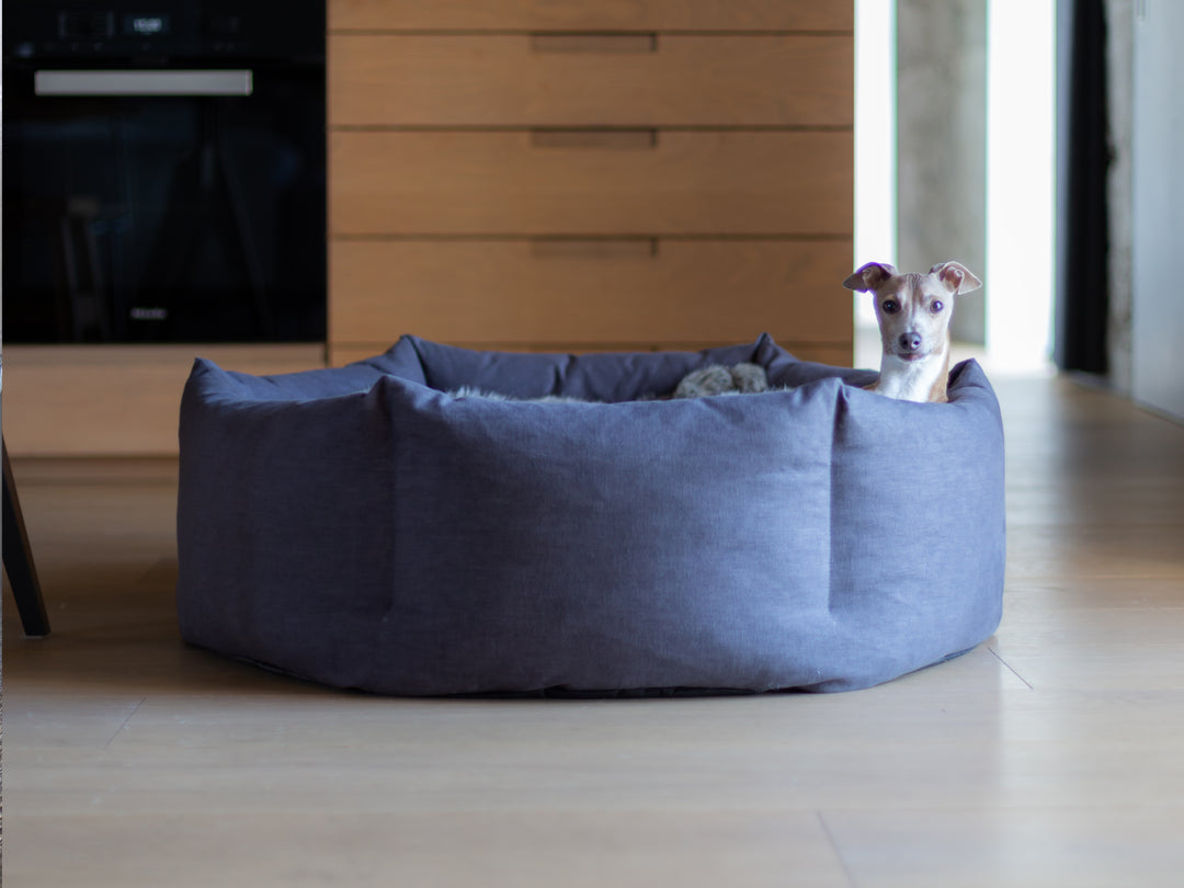 High sided dog beds - calming and comforting lxury dog bed with deep, cosy sides