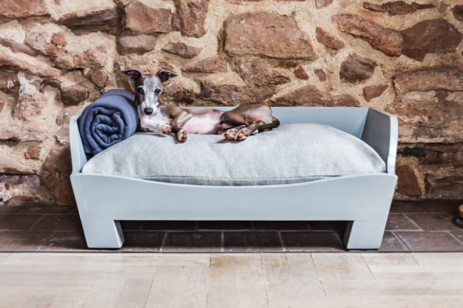 Round wood dog bed sale