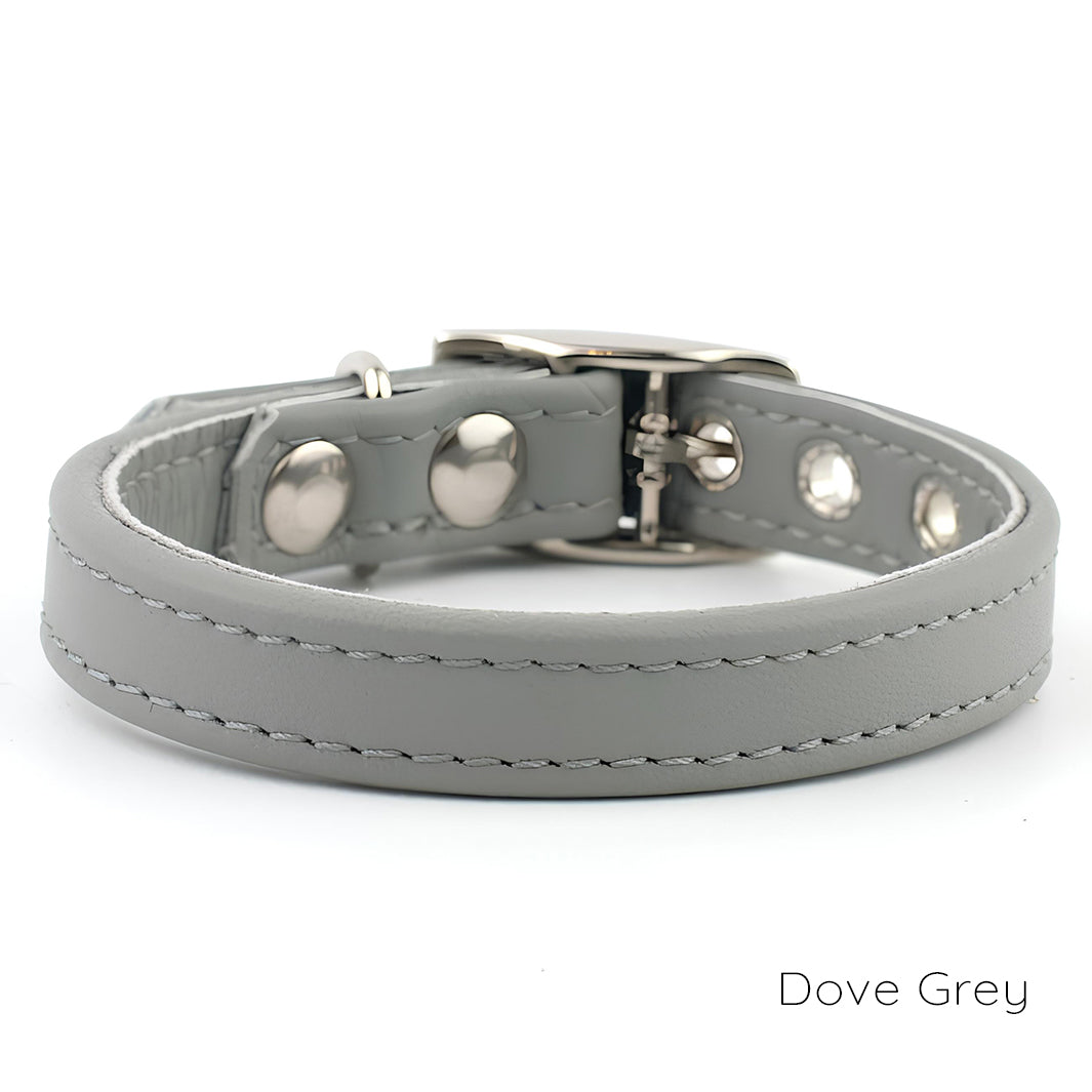 Classic Slim Leather Dog Collar 