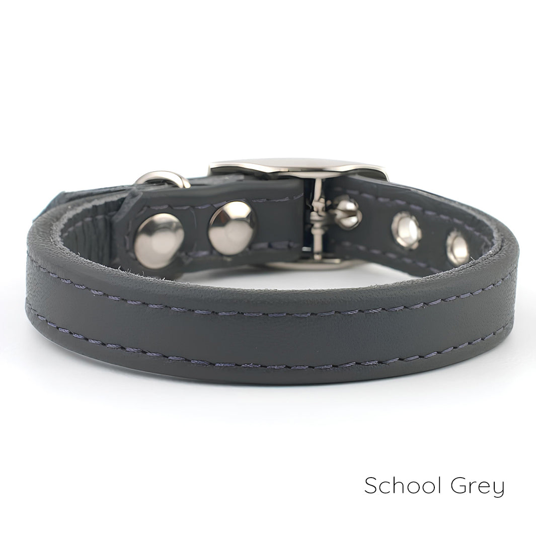 Classic Slim Leather Dog Collar 