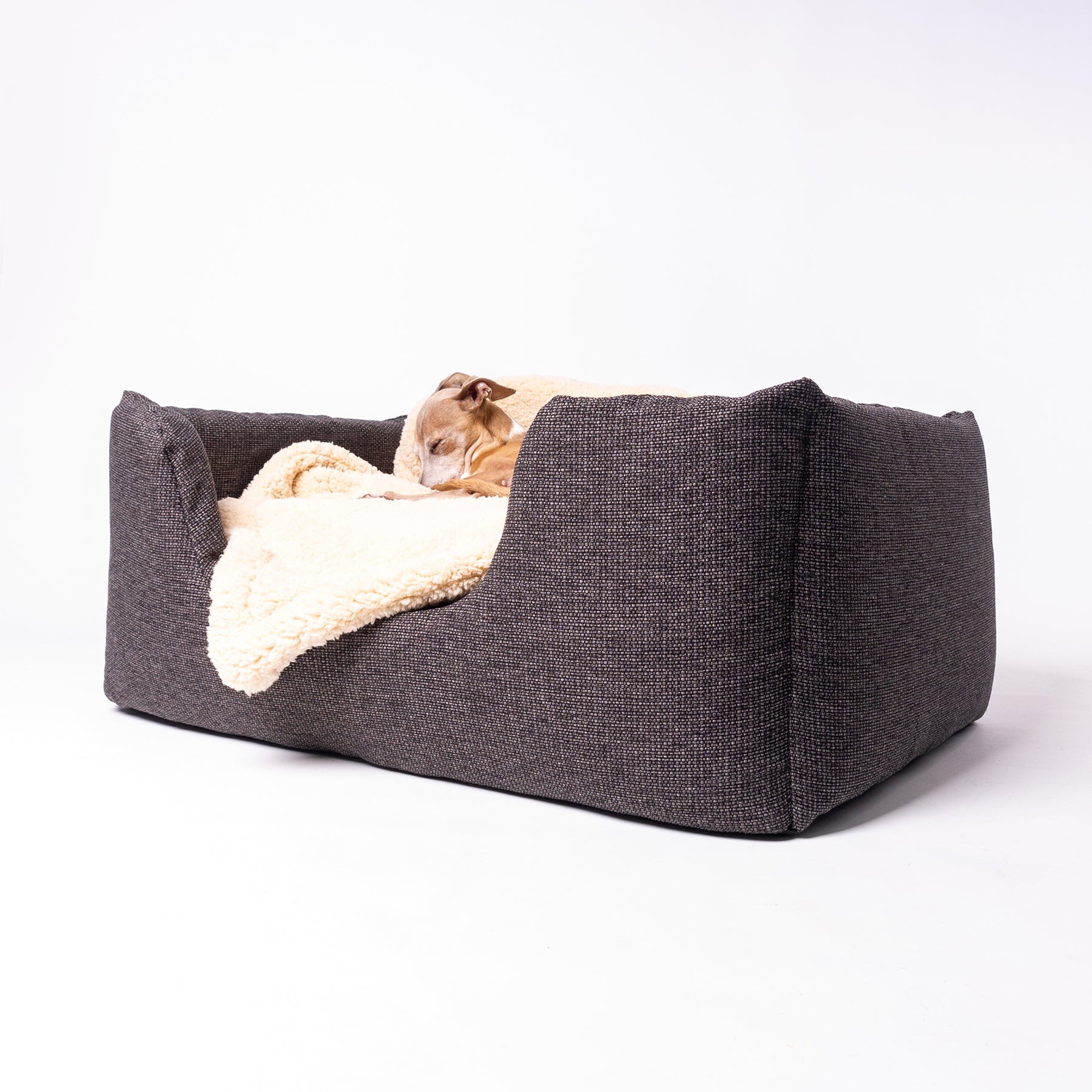 Luxury High Wall Deeply Dishy Dog Bed in Weave II Charley Chau luxury dog bedding