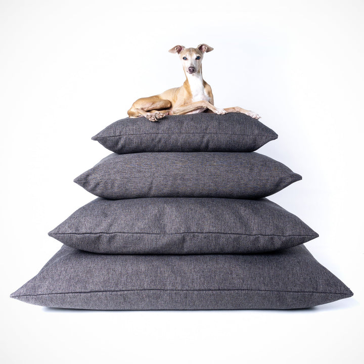 Luxury Dog Bed Mattress in four sizes to suit all breeds of dogs  by designers Charley Chau. Shown here in Earth - a dark neutral in a textured weave.