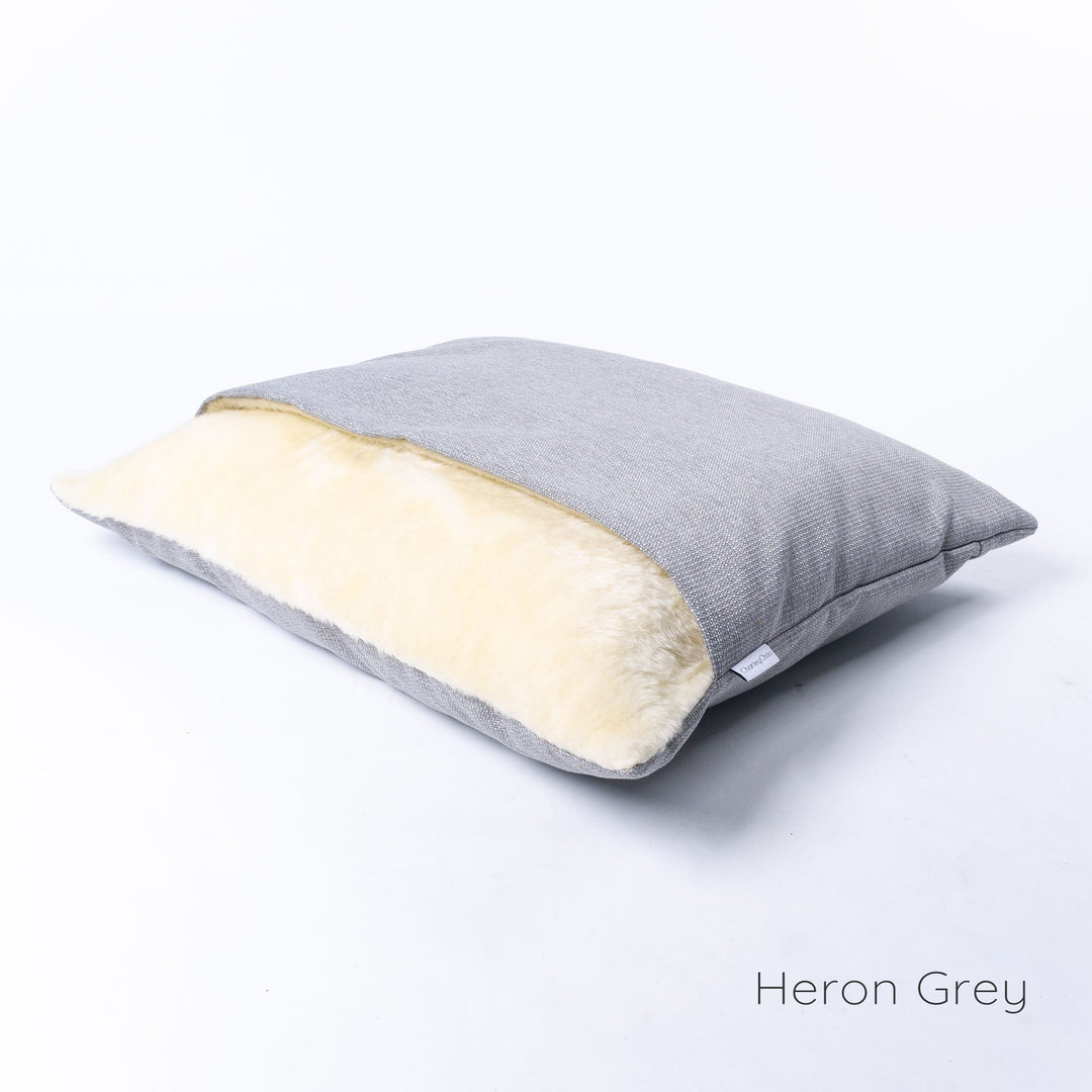 Dog Snuggle Bed - an envelope bed for dogs in Heron Grey by Charley Chau 