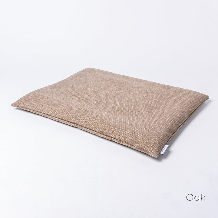 Luxury Dog Travel Pad by designer Charley Chau in Weave II, a textured upholstery fabric in a warm neutral beige - Oak.