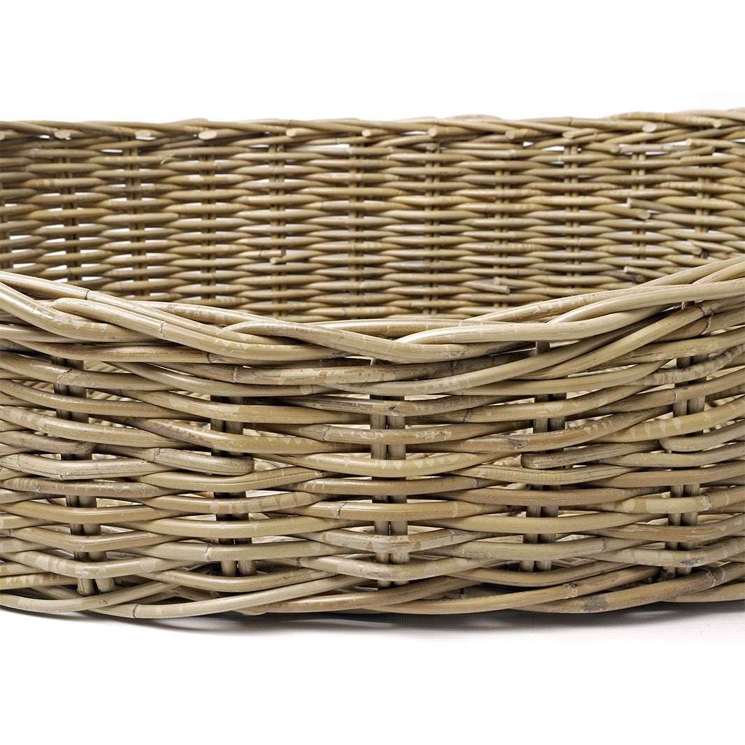 Oval Rattan Dog Baskets - Greywash