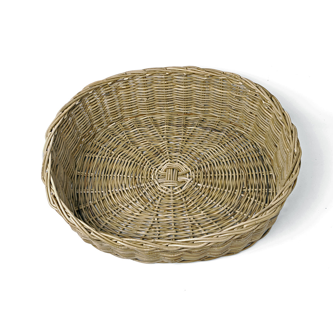 Oval Rattan Dog Baskets - Greywash — Charley Chau - luxury dog bedding