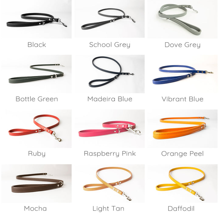 Bespoke Leather Dog Lead in 12 Colours