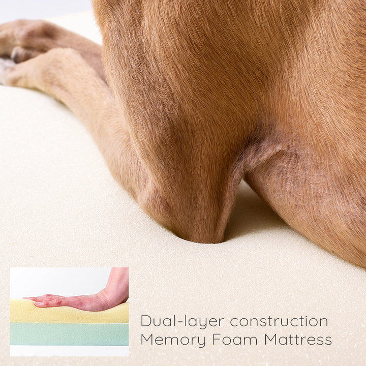 Luxury Bolster Dog Bed with Memory Foam Dog Bed Mattress by designers Charley Chau