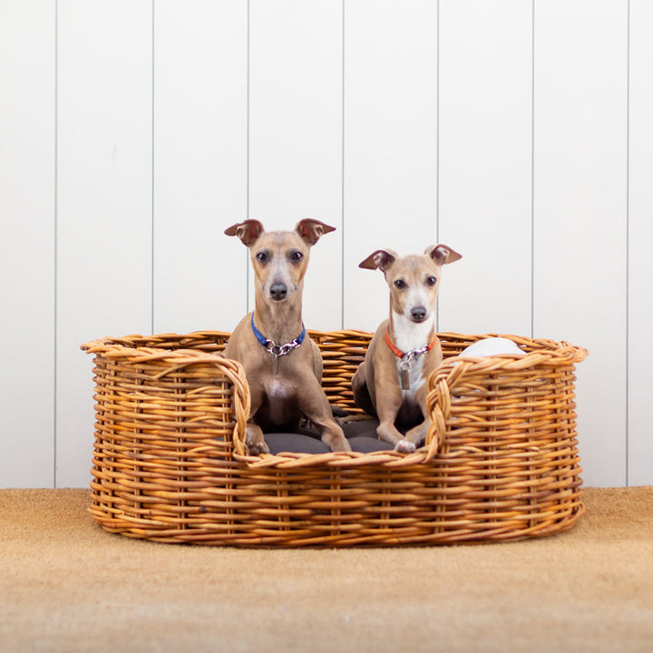 Charley Chau Luxury Oval Rattan Dog Basket