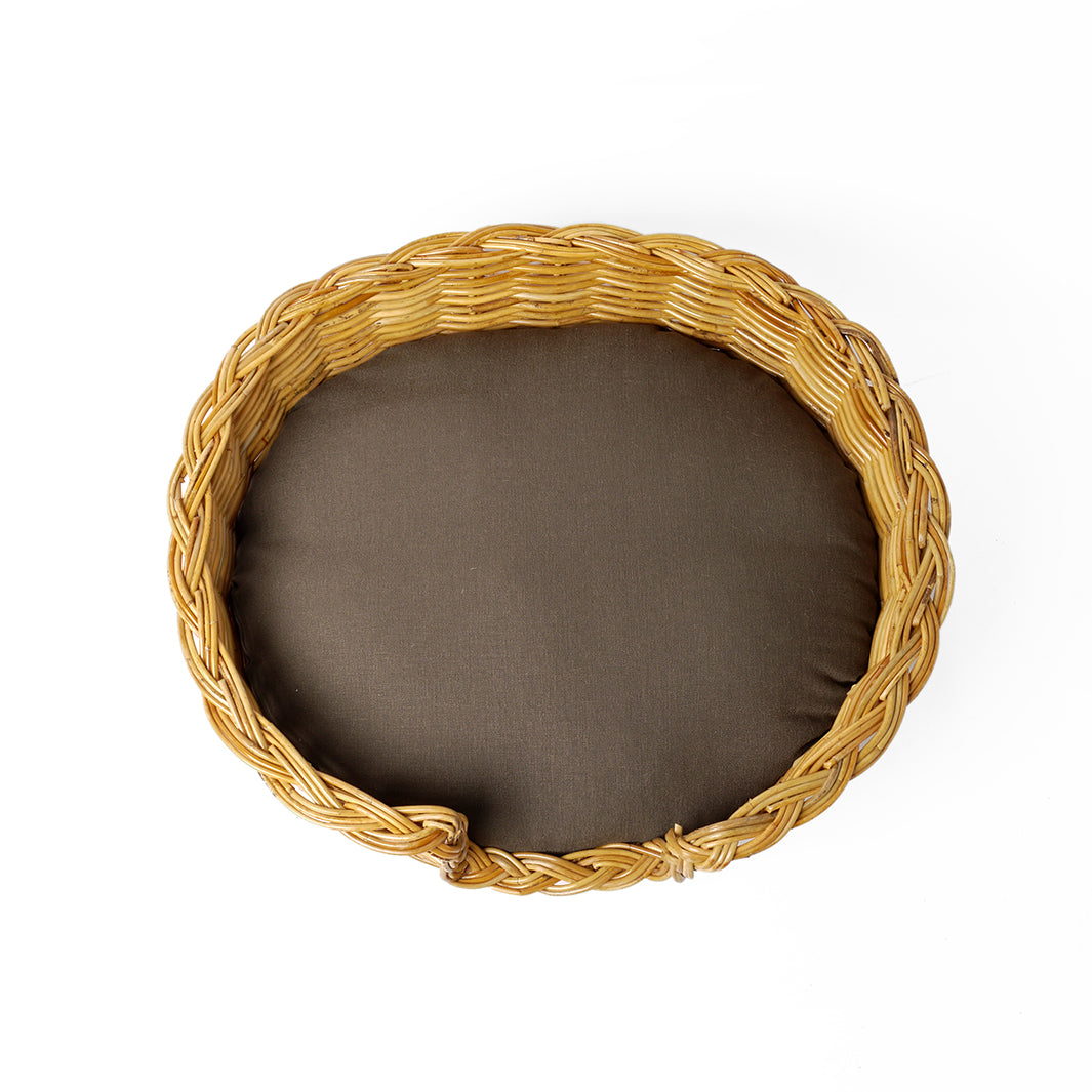 Charley Chau Luxury Oval Rattan Dog Basket