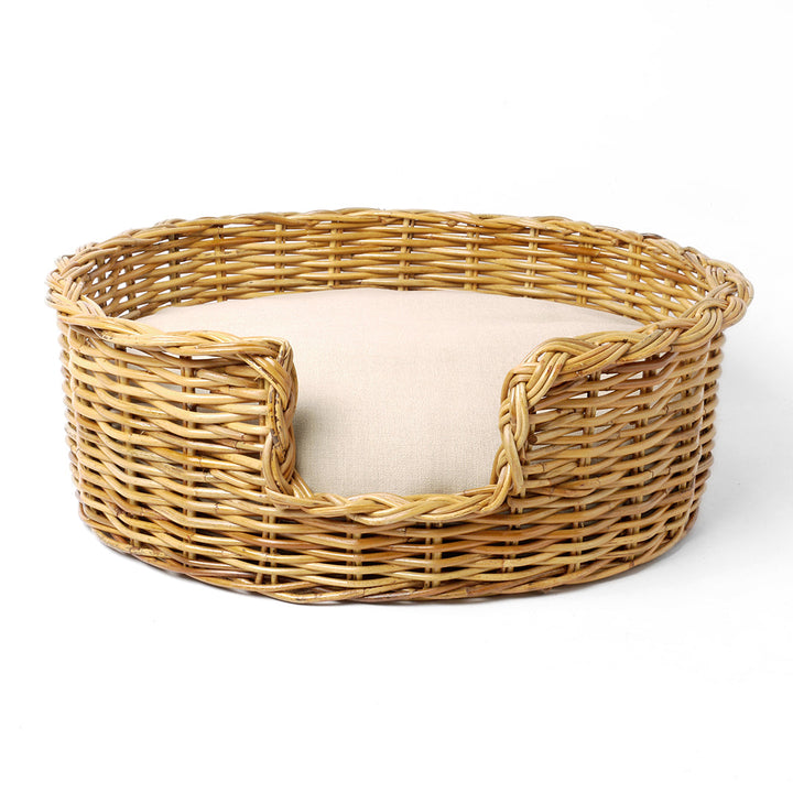 Charley Chau Luxury Oval Rattan Dog Basket