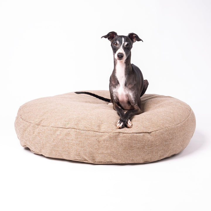 Luxury Round Dog Bed Mattress - a deep-filled, comforting dog bed mattress that is perfect for awkward spaces and in corners of rooms. 