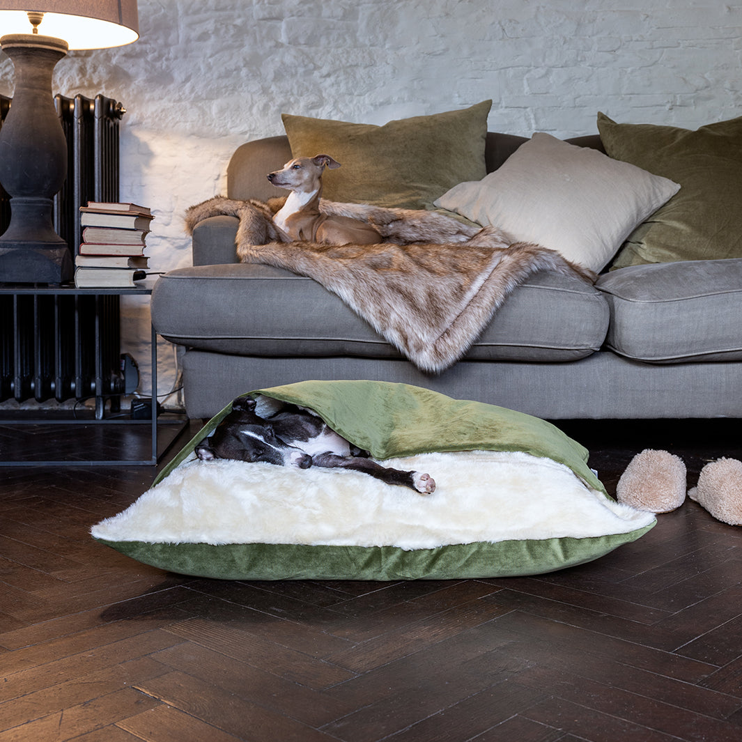 Charley Chau Luxury Snuggle Dog Bed in Velvet Velour