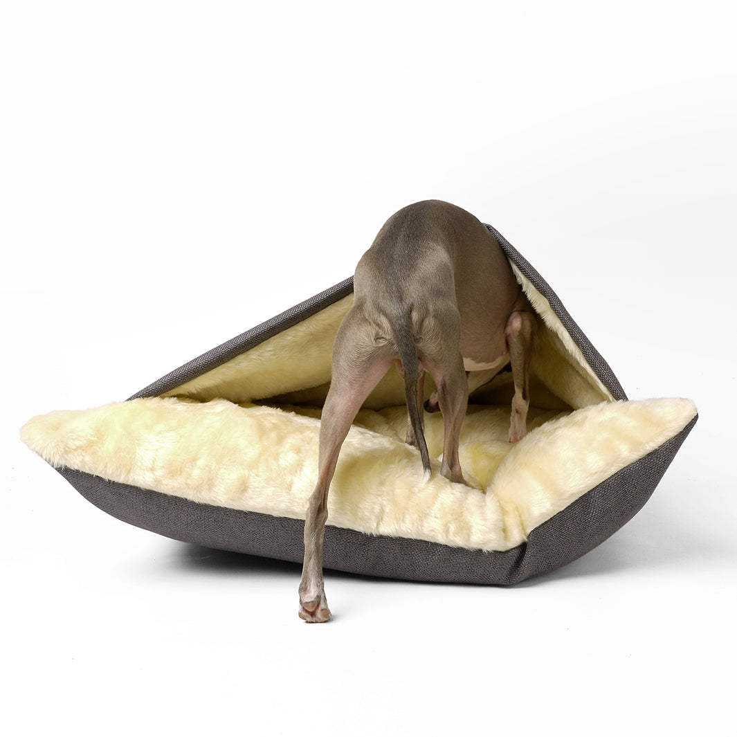 Charley Chau Dog Snuggle Beds in Weave upholstery Fabric